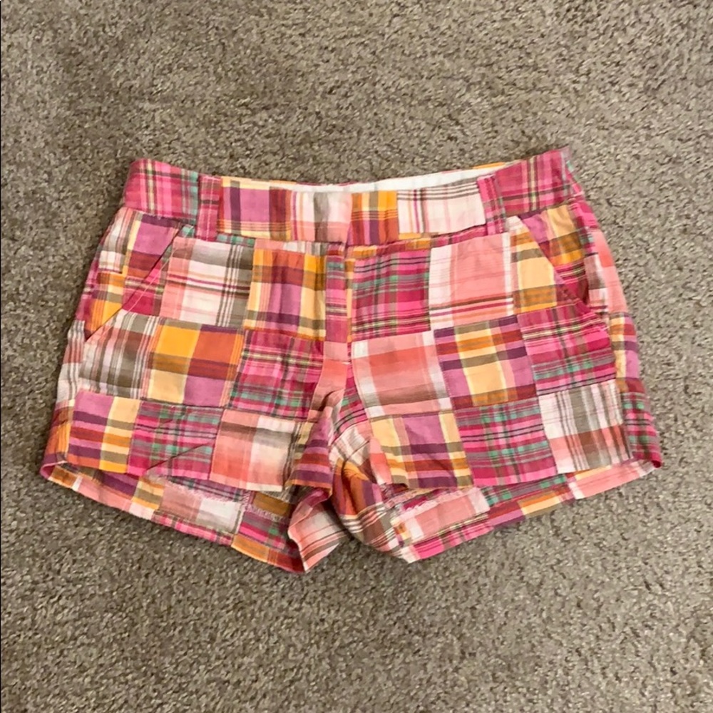 Barely worn, J.Crew madras shorts, size 6